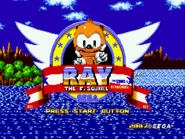 Ray the Flying Squirrel in Sonic the Hedgehog Title Screen